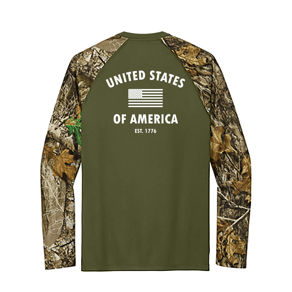 USA Est. 1776 Green & Camo Long Sleeve Shirt